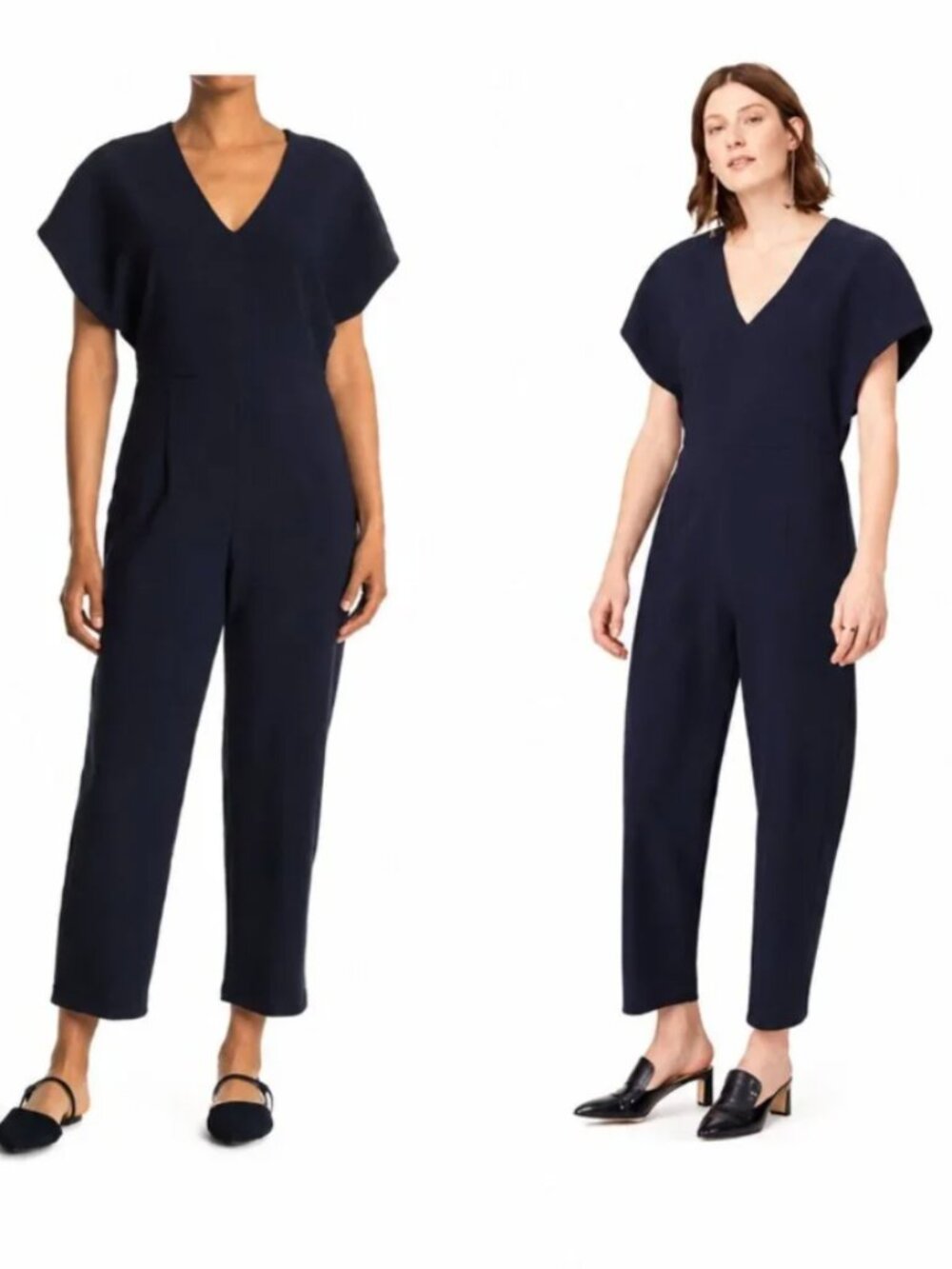 Club Monaco Black V-Neck Short Sleeve Straight Leg Jumpsuit 8